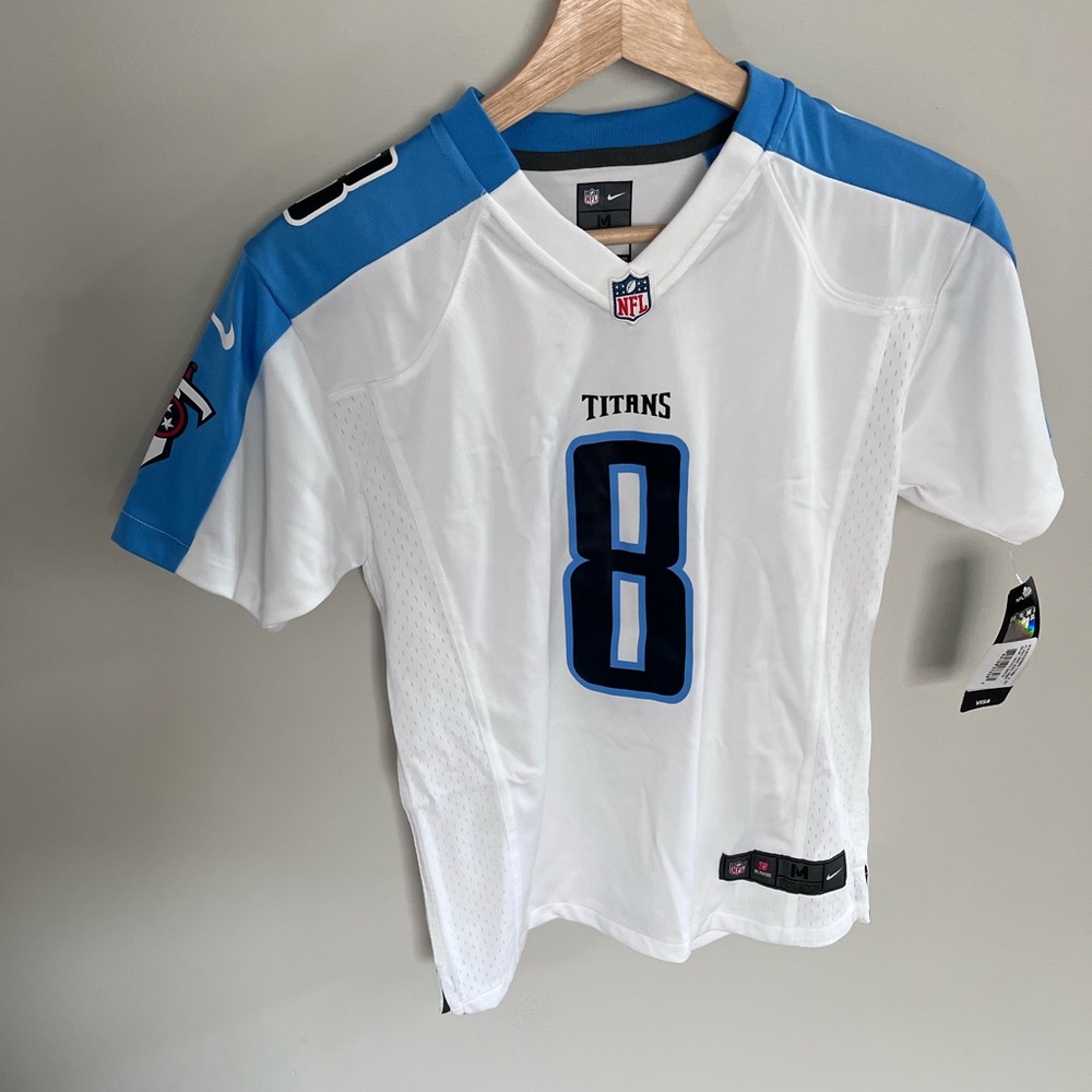 Nike Tennessee Titans Marcus Mariota‎ 8 Jersey Youth Medium White Blue NFL New